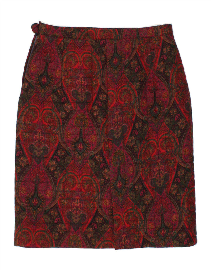 VINTAGE Womens Pencil Skirt W32 Large  Red Paisley Vintage Vintage and Second-Hand Vintage from Messina Hembry 