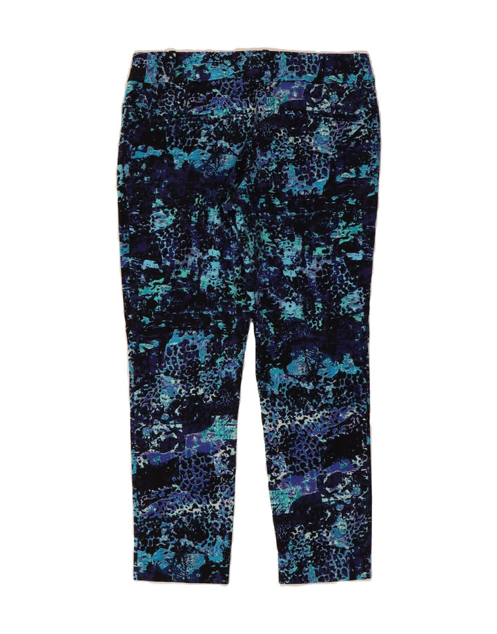 MOSSIMO Womens Abstract Pattern Cropped Trousers US 8 Medium W30 L25 Blue Vintage Mossimo and Second-Hand Mossimo from Messina Hembry 
