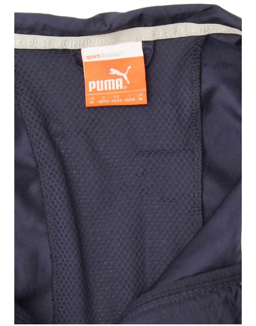 PUMA Mens Tracksuit Top Jacket Medium Navy Blue Polyester