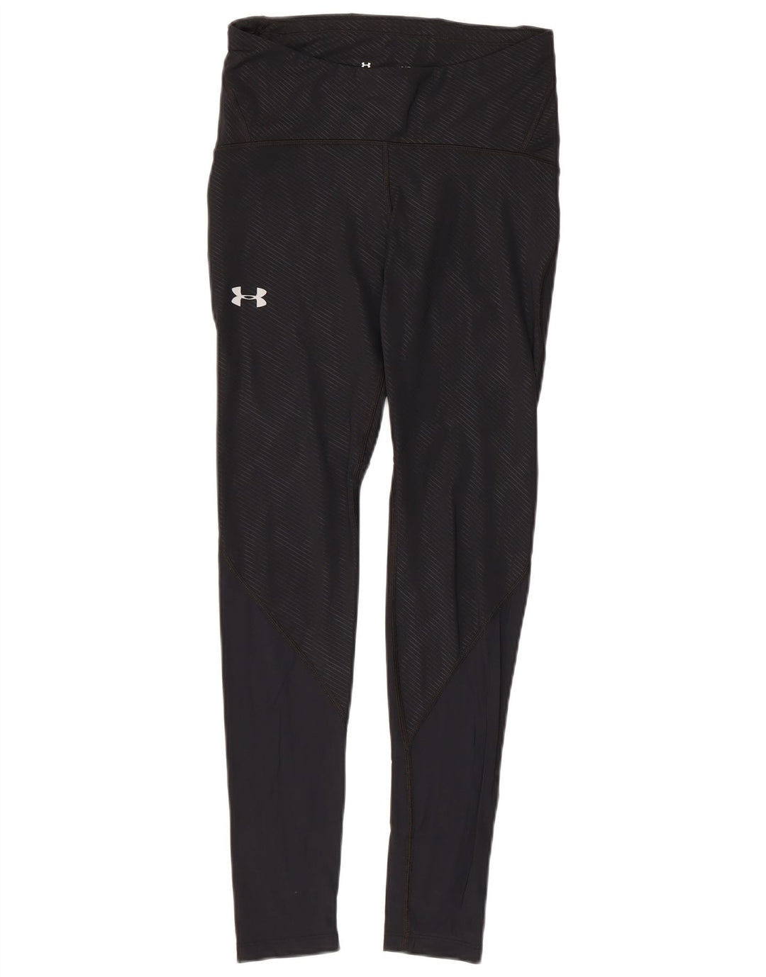 Under Armour Damen Leggings UK 14 Mittelschwarz gestreiftes Nylon