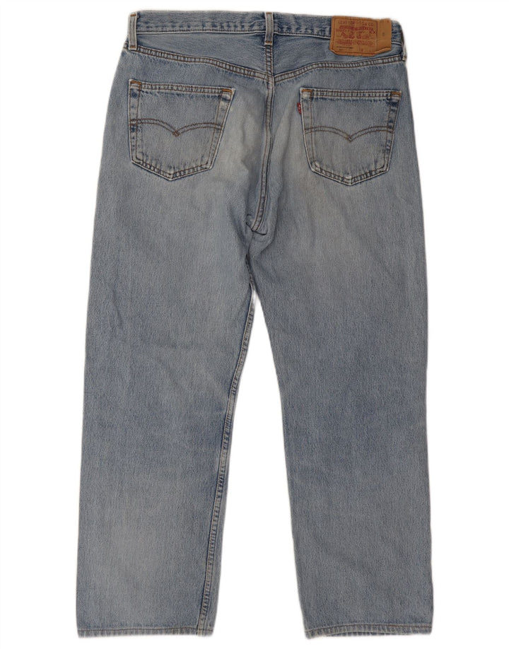 Levi's Herren 501 Distressed Straight Jeans W32 L27 Blaue Baumwolle