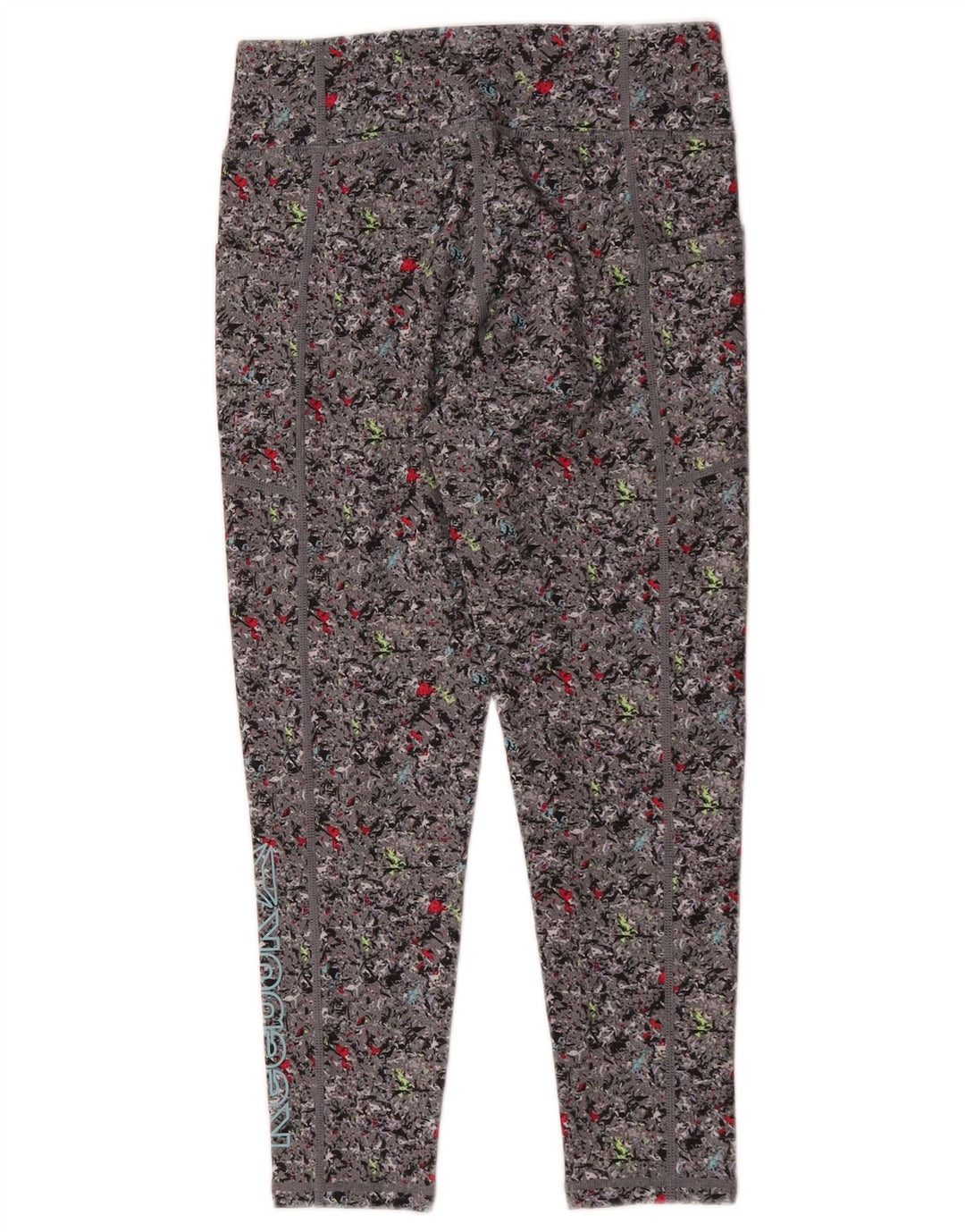 Reebok Mädchen-Leggings, 10–11 Jahre, groß, graues Blumenmuster, Polyester