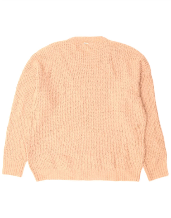 Volcom Damen-Pullover, übergroß, Rundhalsausschnitt, Gr. 12/14, Mittelrosa