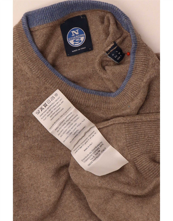 North Sails Herren-Pullover mit Rundhalsausschnitt, mittelbeigefarbenes Polyamid