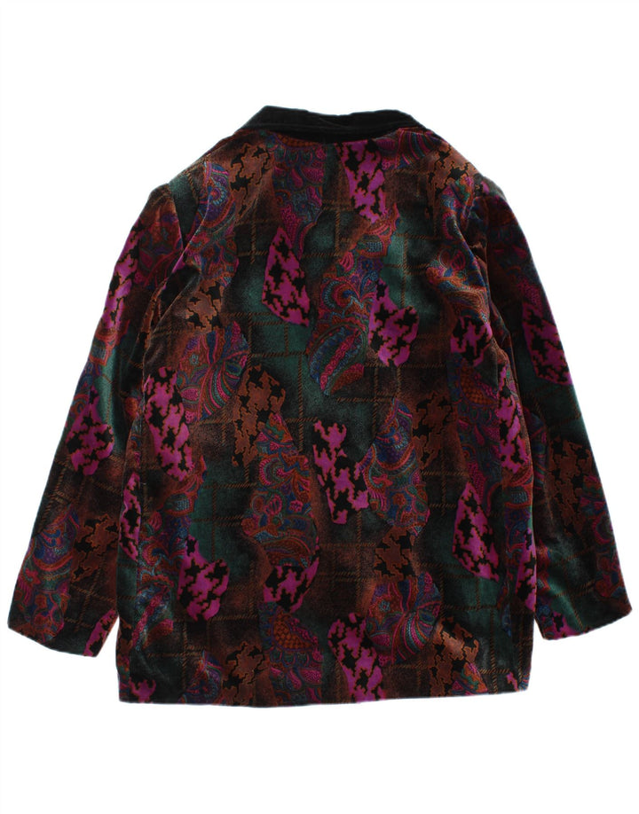 Vintage Damen 5-Knopf-Blazerjacke UK 16 Großes mehrfarbiges Paisleymuster