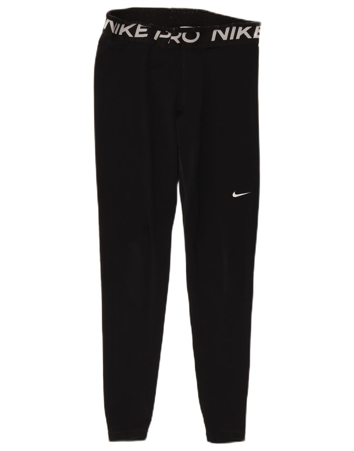 Nike Womens Graphic Leggings UK 12 Mittelschwarzes Polyester