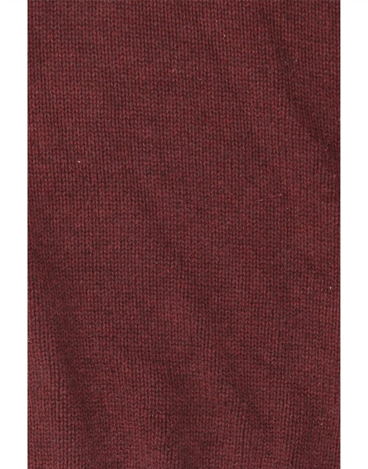 Marks & Spencer Herren-Pullover mit Schalkragen, mittelgroße Baumwolle, Burgunderrot