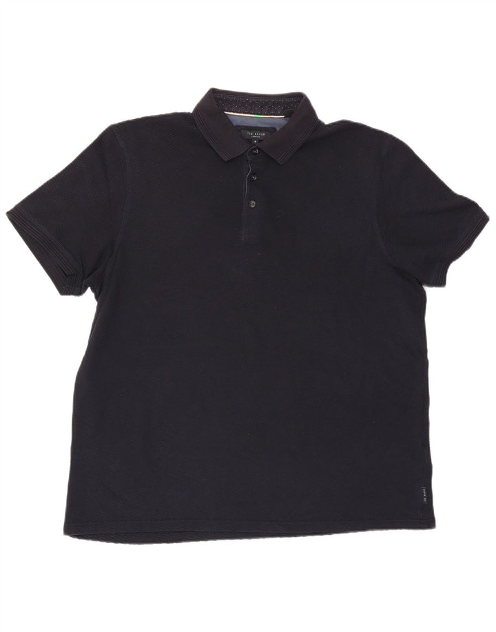 Ted Baker Herren-Poloshirt, Größe 6 2XL, marineblaue Baumwolle