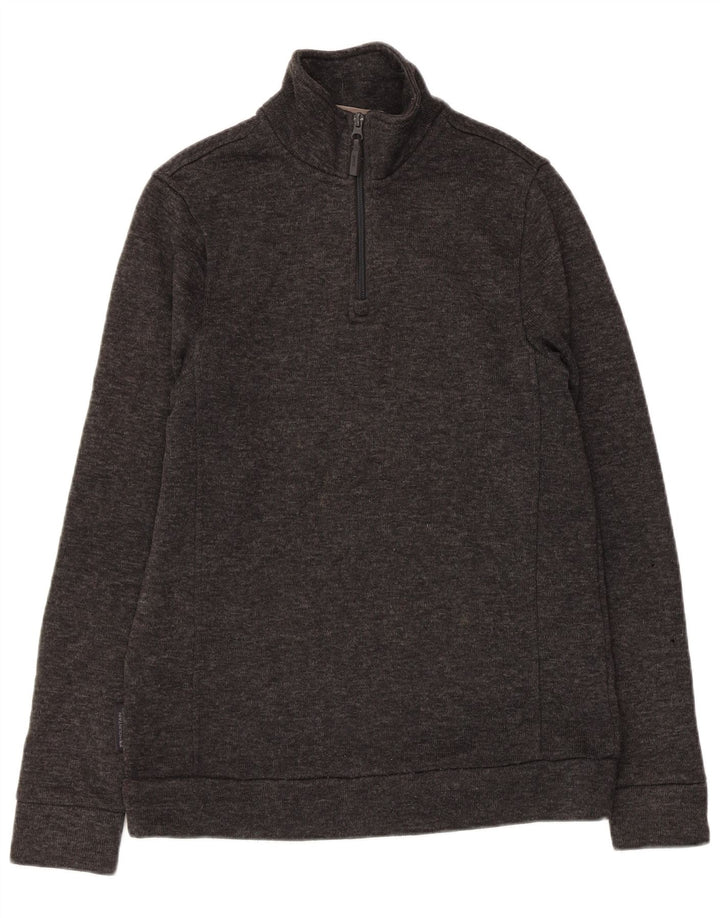 MOUNTAIN WAREHOUSE Herren-Sweatshirt mit Reißverschluss am Hals, Mittelgrau meliert