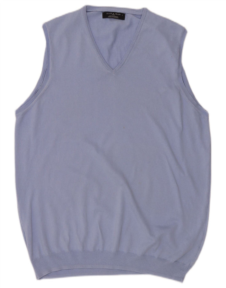 Zara Herren Weste Tank Top XL Blau
