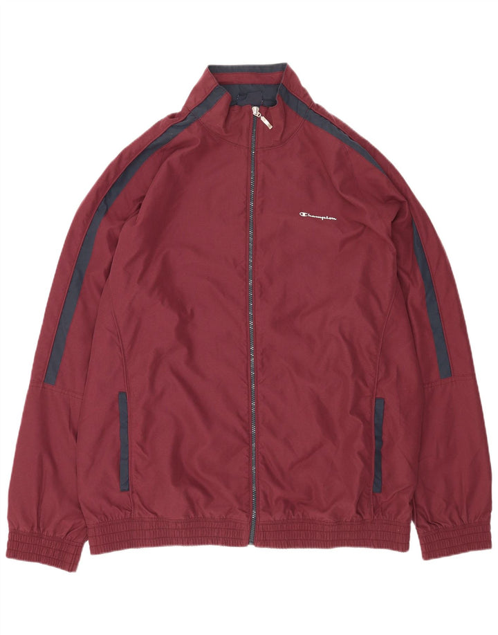 Champion Herren-Windbreaker-Jacke, UK 46 3XL, Burgunderrot, Farbblock-Polyester
