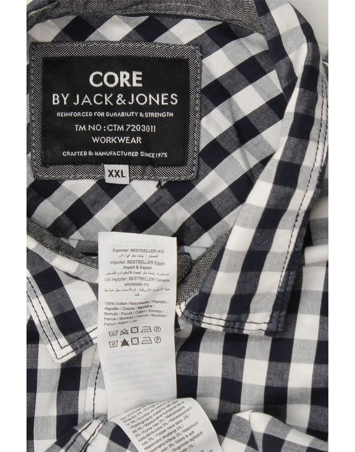 Jack & Jones Herrenhemd 2XL, Marineblau, Gingham-Baumwolle