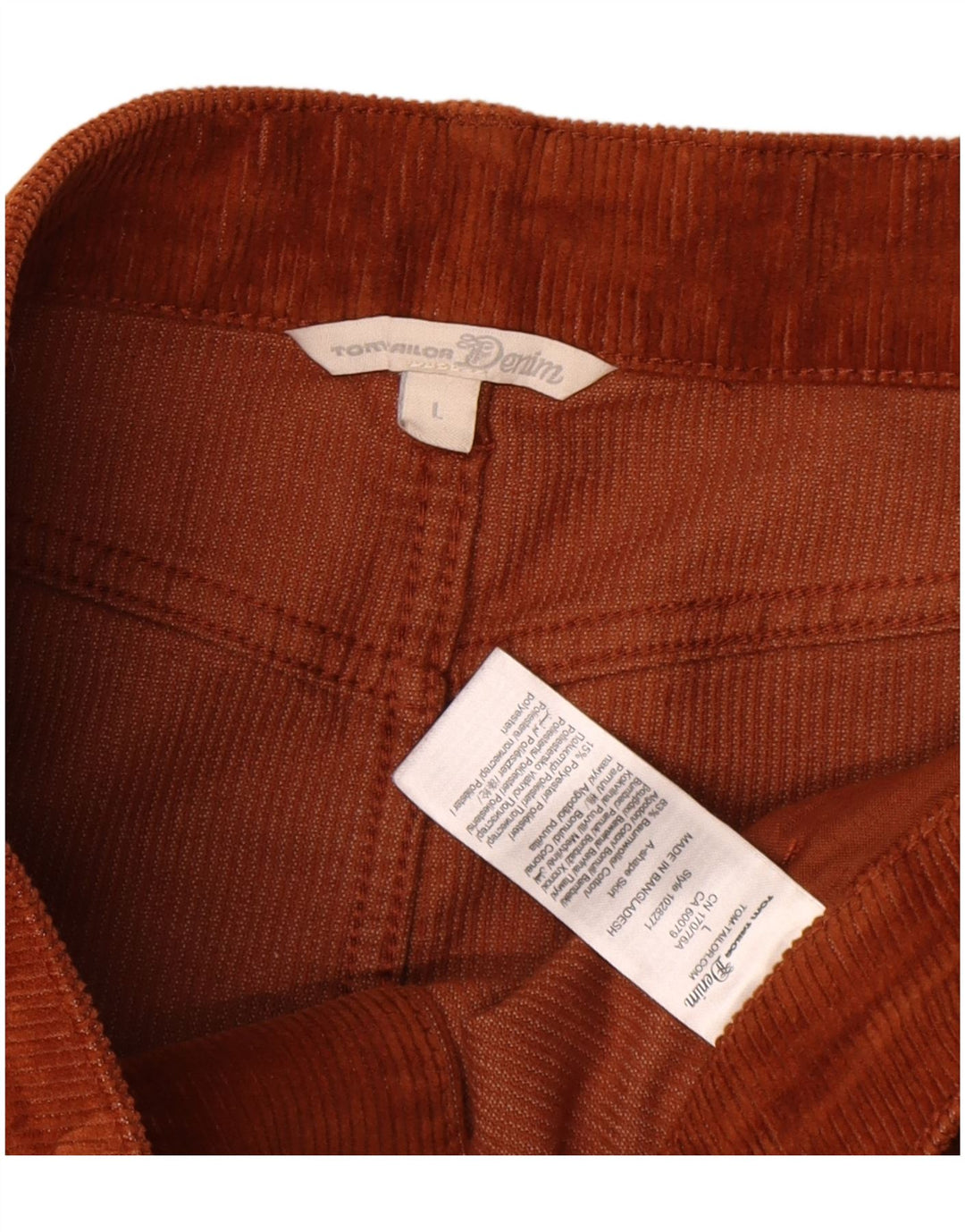 Tom Tailor Damen-Cordrock, Größe L, W32, Braun, Baumwolle