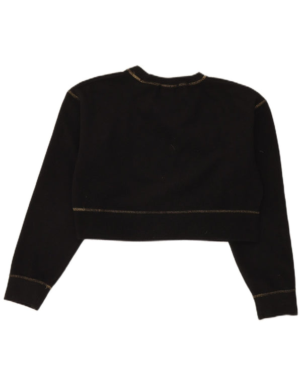 Nike Damen Crop Fleece Pullover UK 10 Small Schwarz Polyester