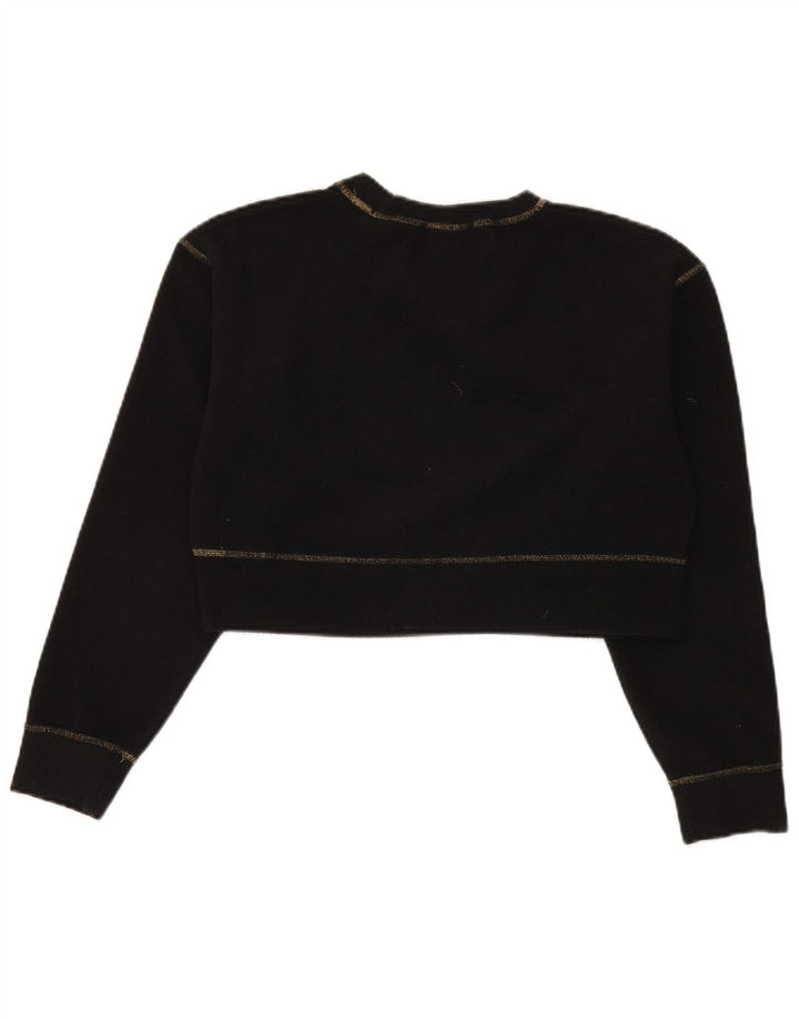 Nike Damen Crop Fleece Pullover UK 10 Small Schwarz Polyester