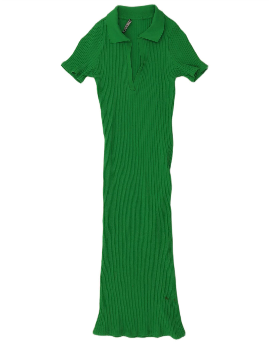 Zara Damen Polokleid UK 14 Mittelgrüne Baumwolle