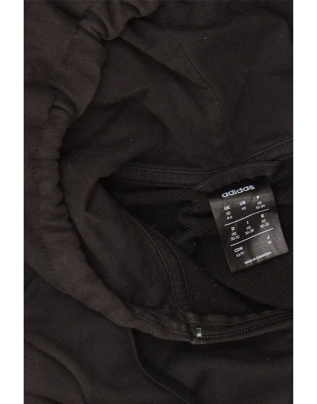 ADIDAS Damen Graphic Zip Hoodie Pullover UK 4/6 XS Schwarz