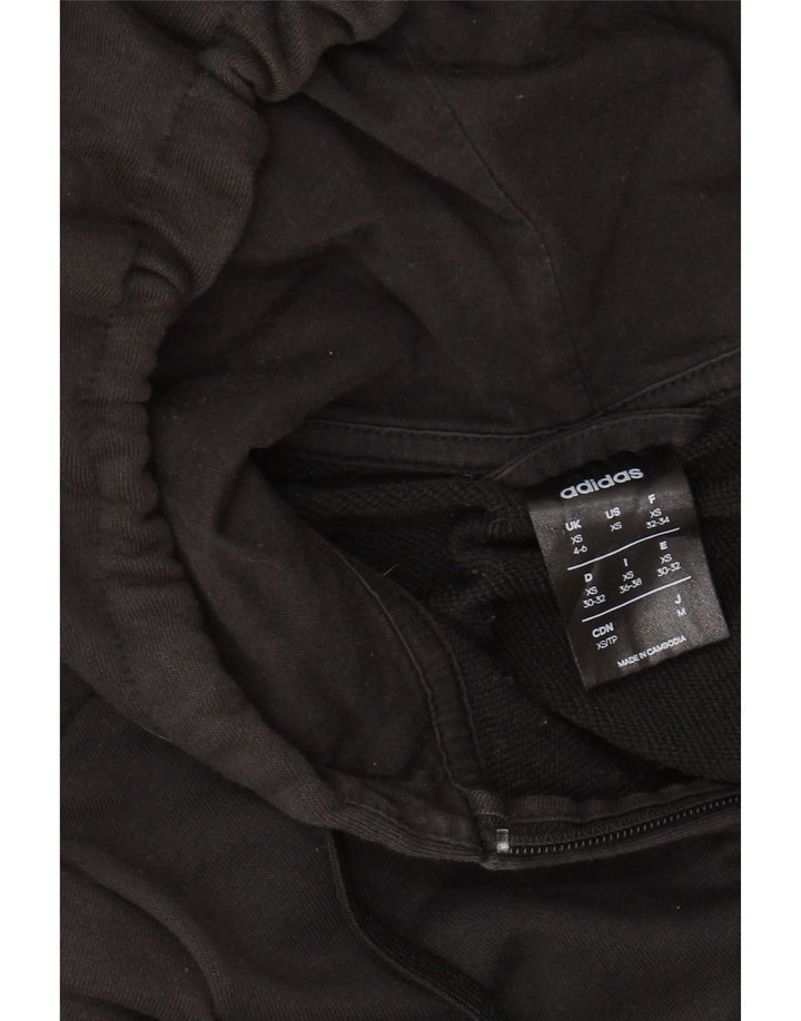 ADIDAS Damen Graphic Zip Hoodie Pullover UK 4/6 XS Schwarz