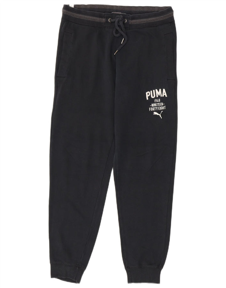 Puma Herren-Trainingshose mit Grafik, mittelblau, Baumwolle