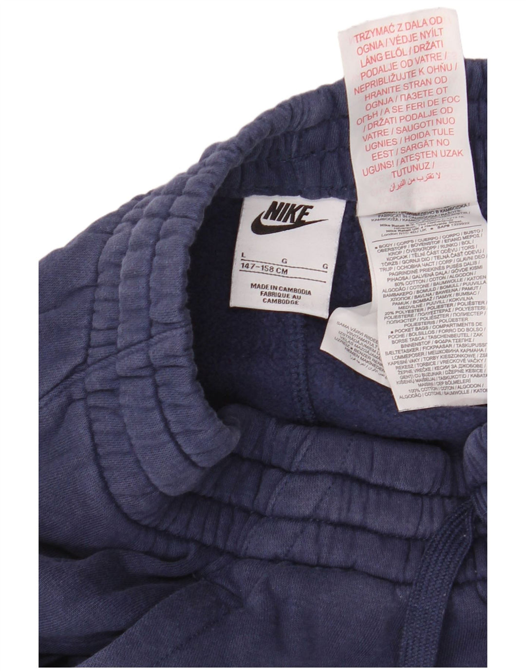 NIKE Jungen-Trainingshose, Jogginghose, 12–13 Jahre, Größe L, Marineblau, Baumwolle