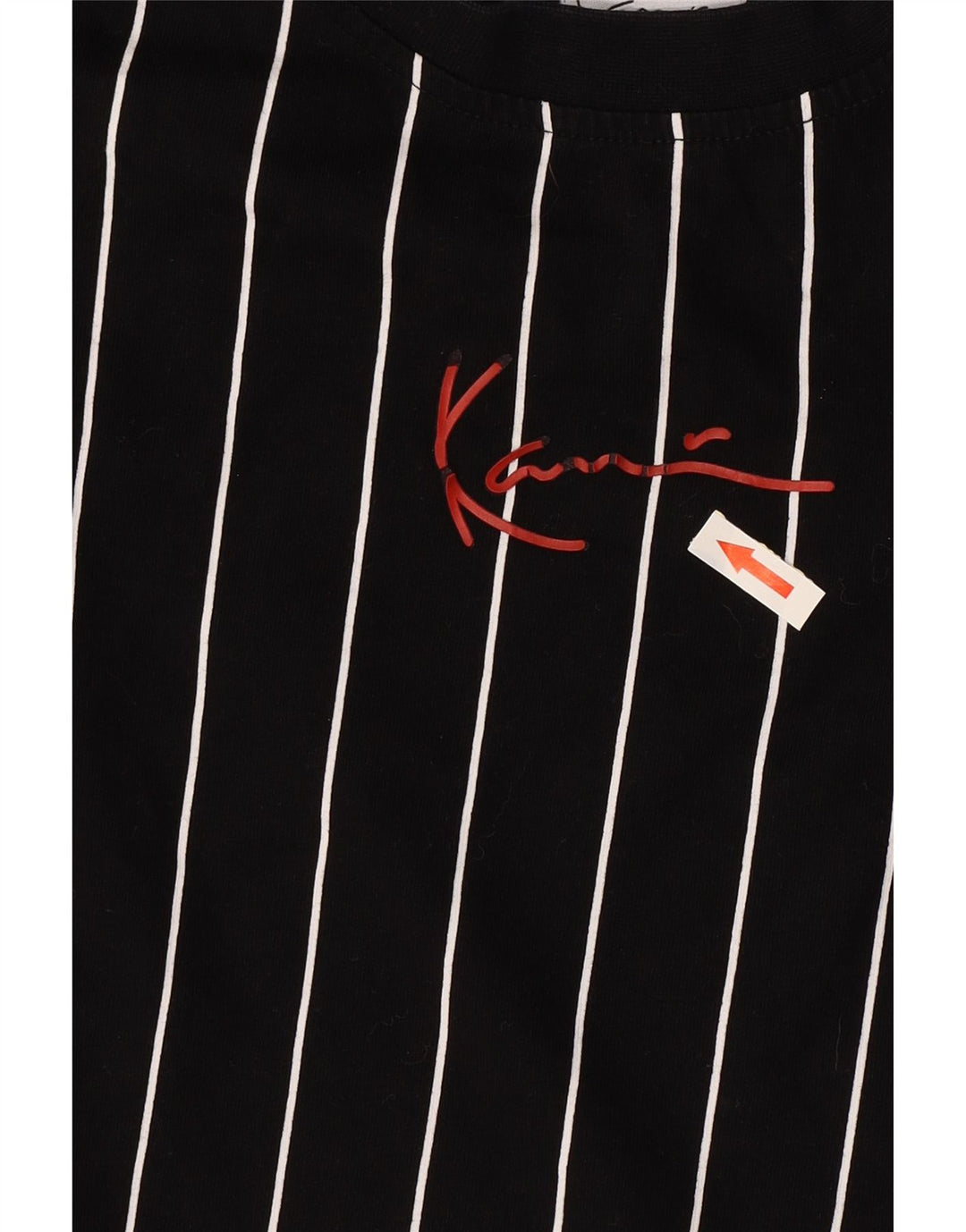 Karl Kani Herren T-Shirt Top Small schwarz gestreift aus Baumwolle