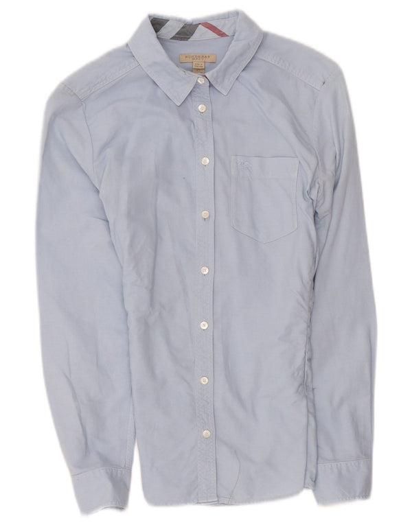 Burberry Damen BRIT Hemd UK 4 XS Blaue Baumwolle