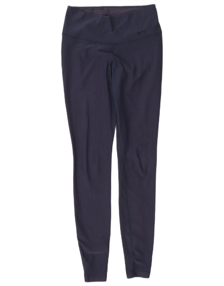 NIKE Damen Dri Fit Leggings UK 6 XS Marineblau Polyester
