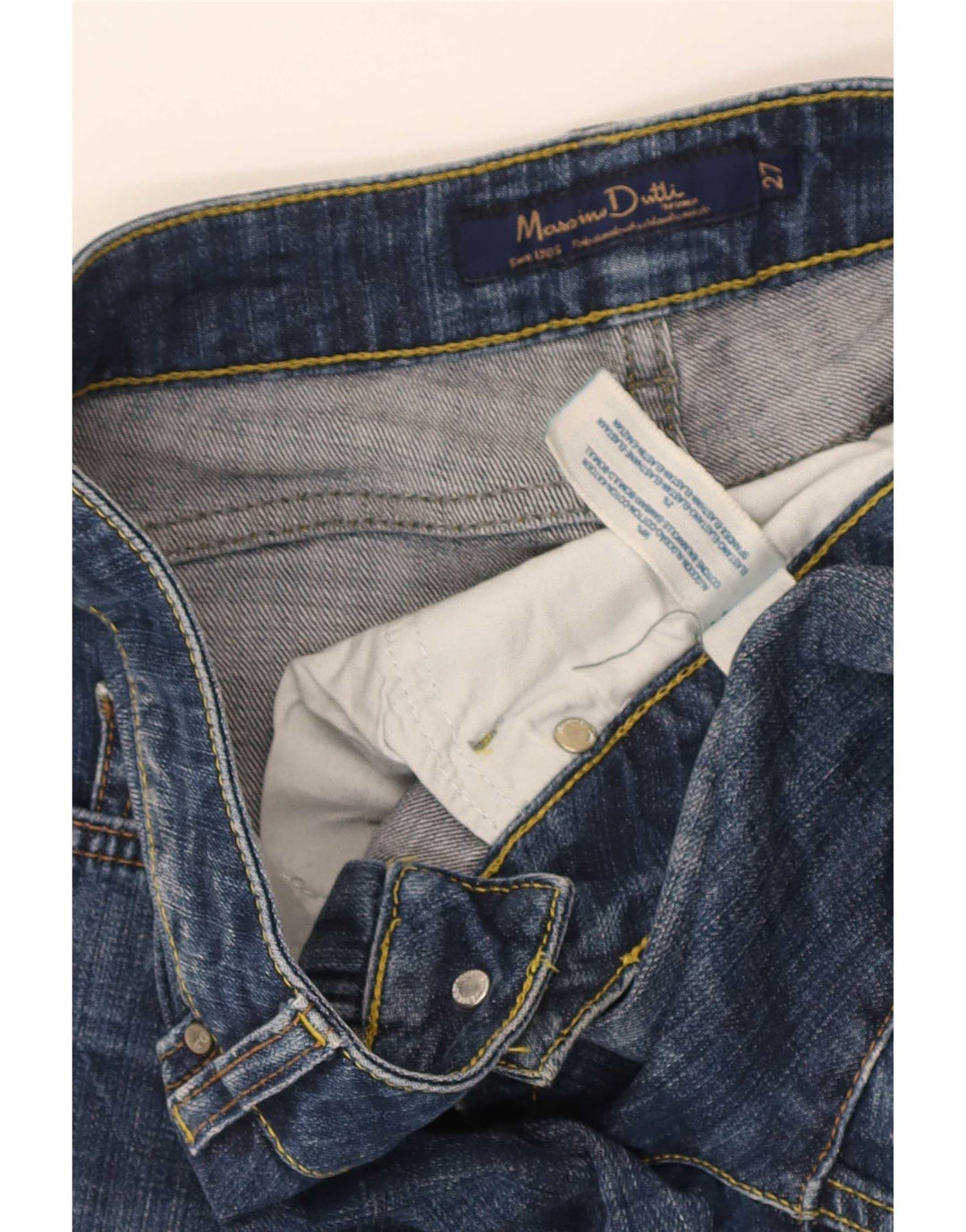Massimo Dutti Damen-Cropped-Jeans W27 L25 Blaue Baumwolle