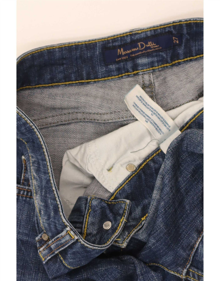 Massimo Dutti Damen-Cropped-Jeans W27 L25 Blaue Baumwolle