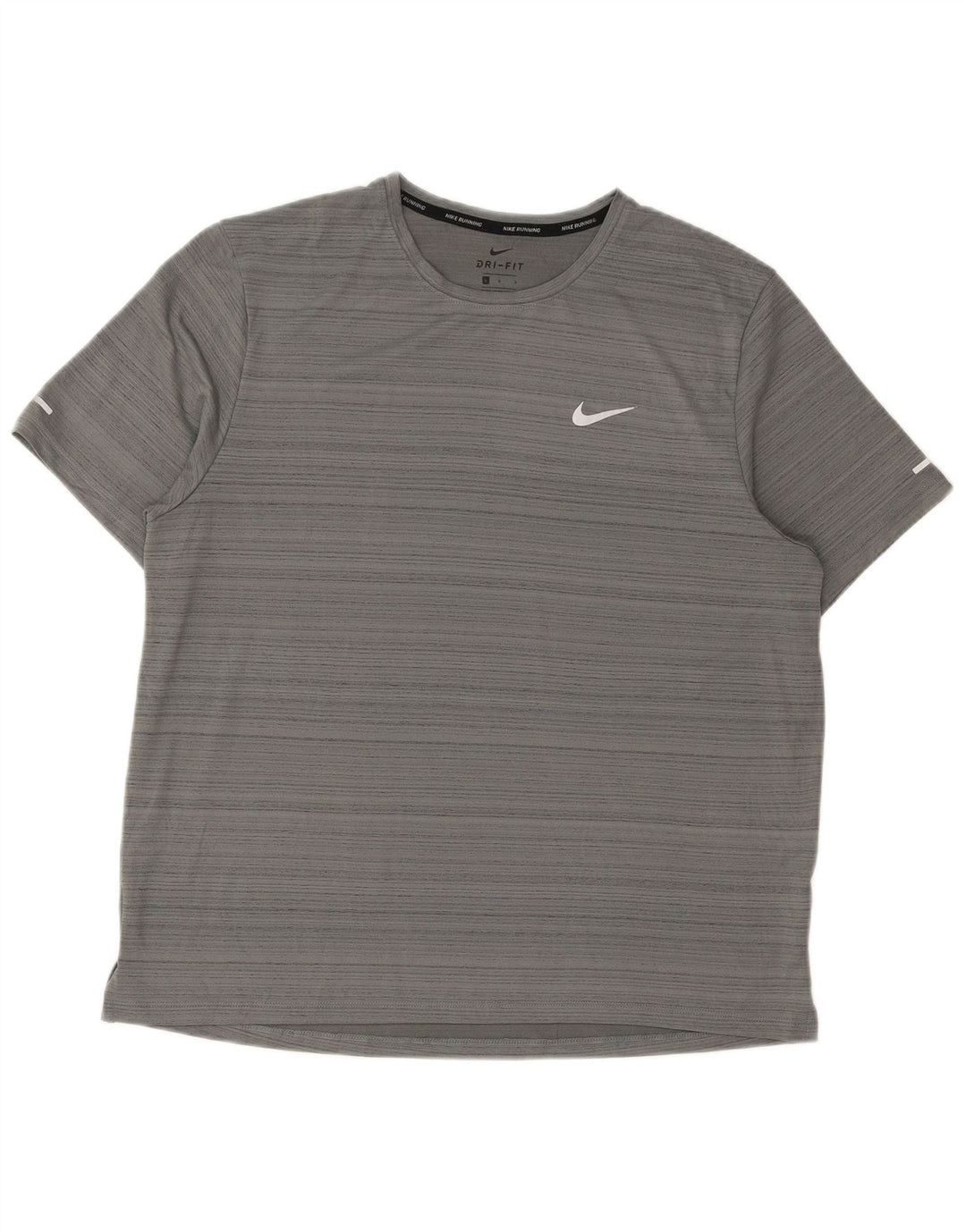 Nike Herren Dri Fit T-Shirt-Oberteil, großes graues Nadelstreifen-Polyester