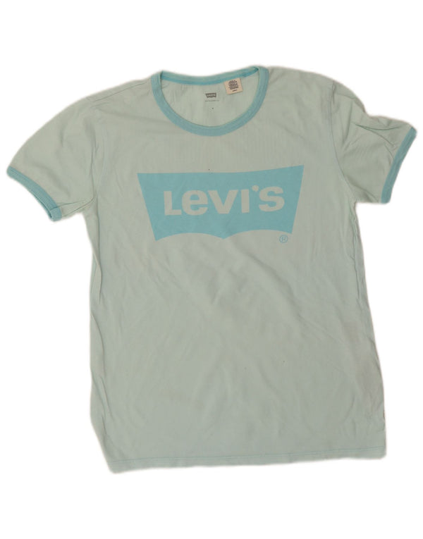 Levi's Damen-T-Shirt mit Grafik, UK 10, Größe S, Blau, Baumwolle
