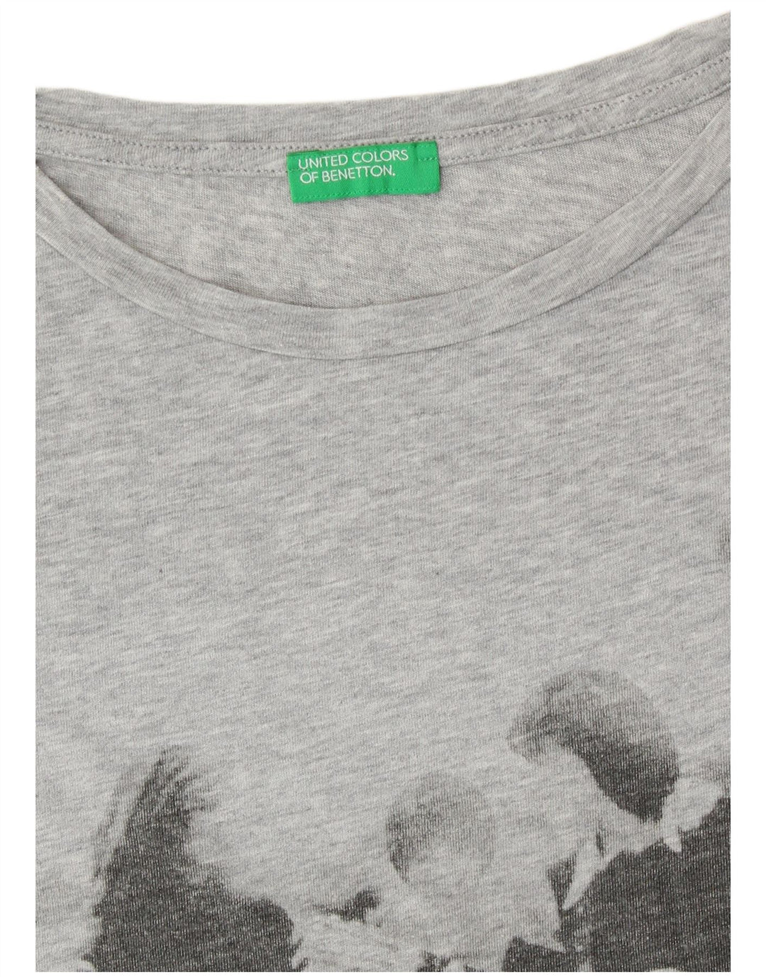 UNITED COLORS OF BENETTON Damen-T-Shirt mit Grafik, UK 14, Mittelgrau