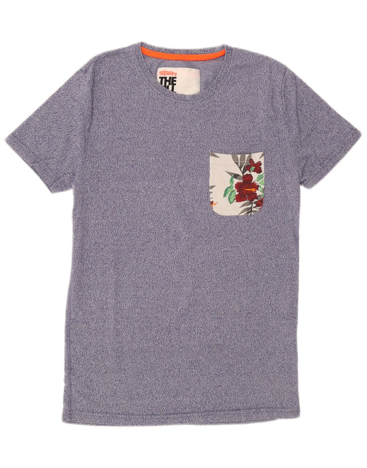 Superdry Herren Grafik-T-Shirt-Oberteil, Größe S, Blau, Baumwolle