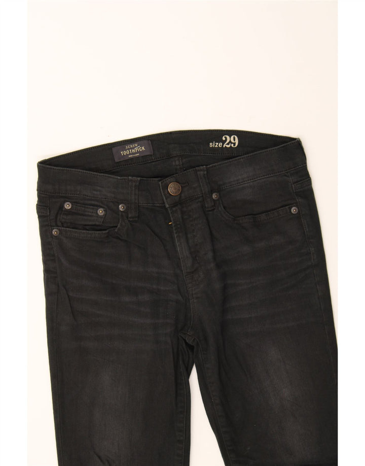 J. CREW Womens Toothpick Distressed Skinny Jeans W29 L28 Black Vintage J. Crew and Second-Hand J. Crew from Messina Hembry 