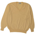 Supermaglia Herren-Pullover mit V-Ausschnitt aus mittelgelber Wolle