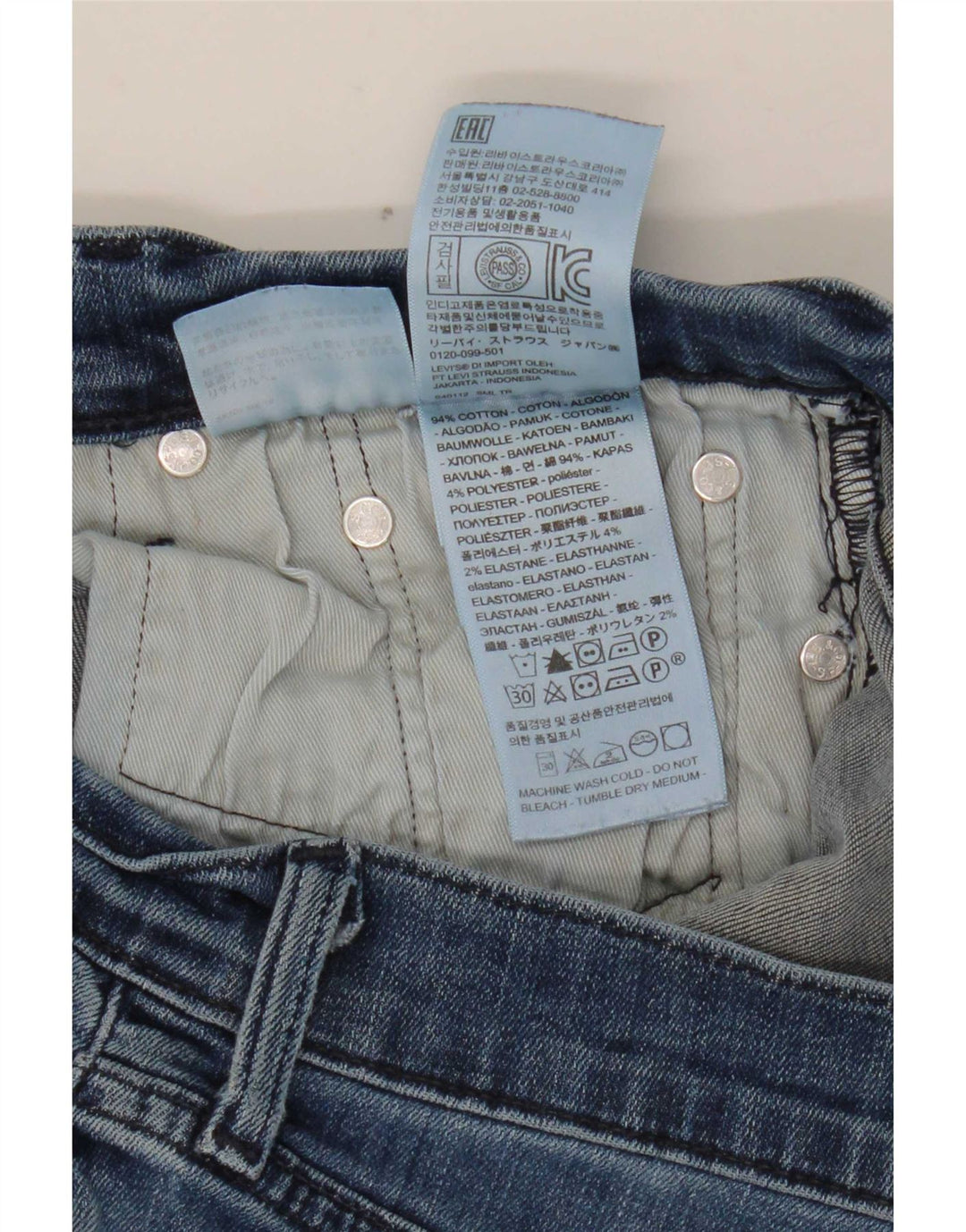 Levi's Damen Slim Jeans W29 L29 Blaue Baumwolle