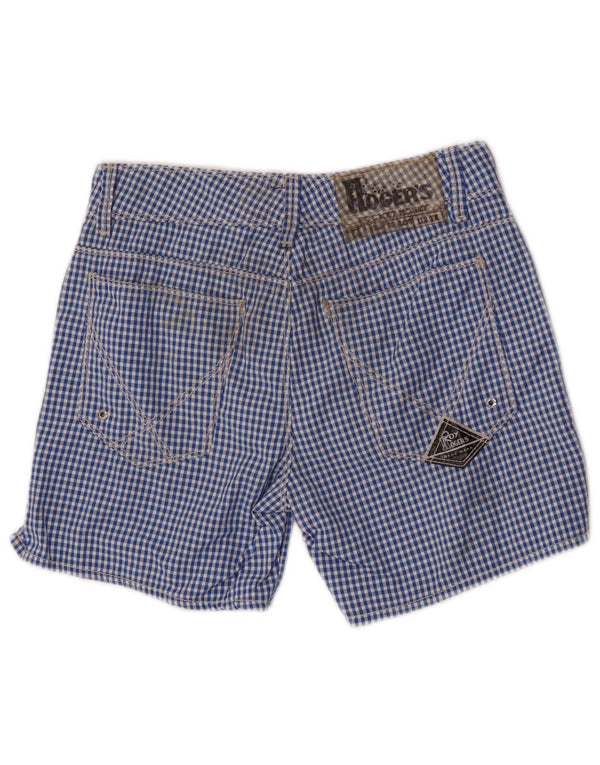 Roy Rogers Chino-Shorts für Jungen, 11–12 Jahre, W26, blaues Gingham-Polyamid