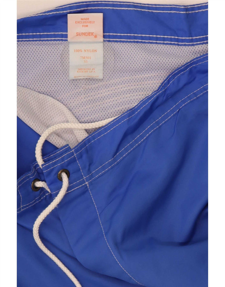 Sundek Herren-Badeshorts aus mittelblauem Colourblock-Nylon