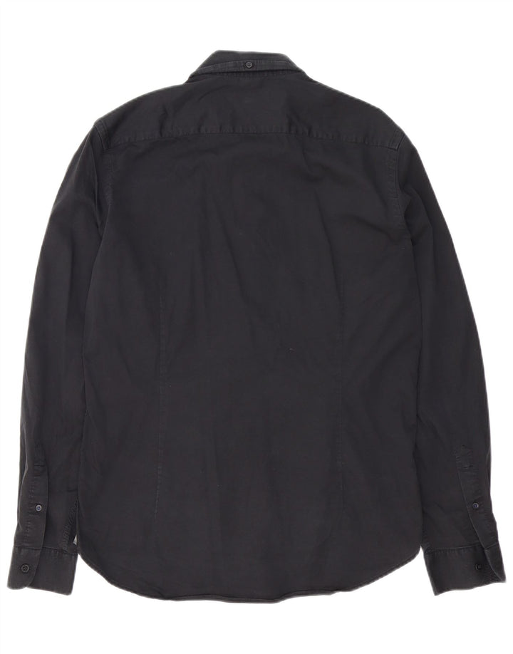 Ted Baker Herrenhemd, Größe 4, groß, schwarze Baumwolle