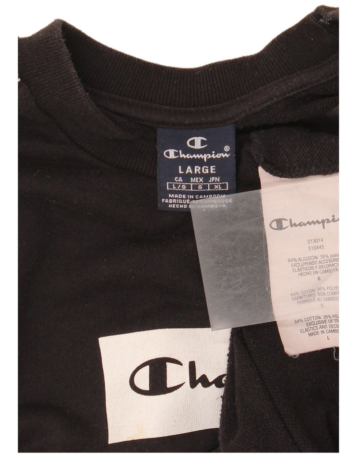 Champion Herren-Sweatshirt mit Grafik, groß, schwarze Farbblock-Baumwolle