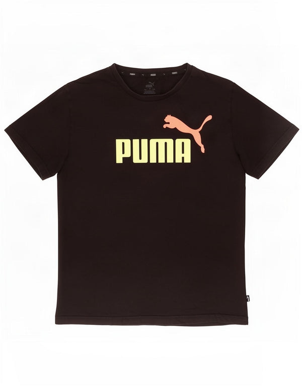 Puma Herren Grafik T-Shirt Top Mittelschwarz Baumwolle