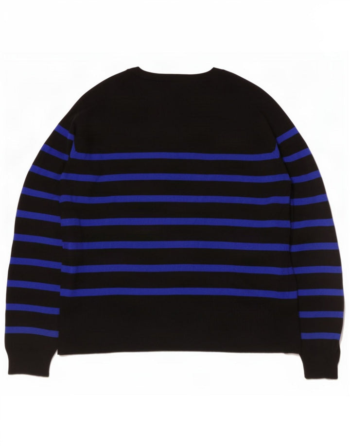 Zara Damen-Pullover mit Rundhalsausschnitt, Gr. 10, Größe S, Schwarz, gestreift