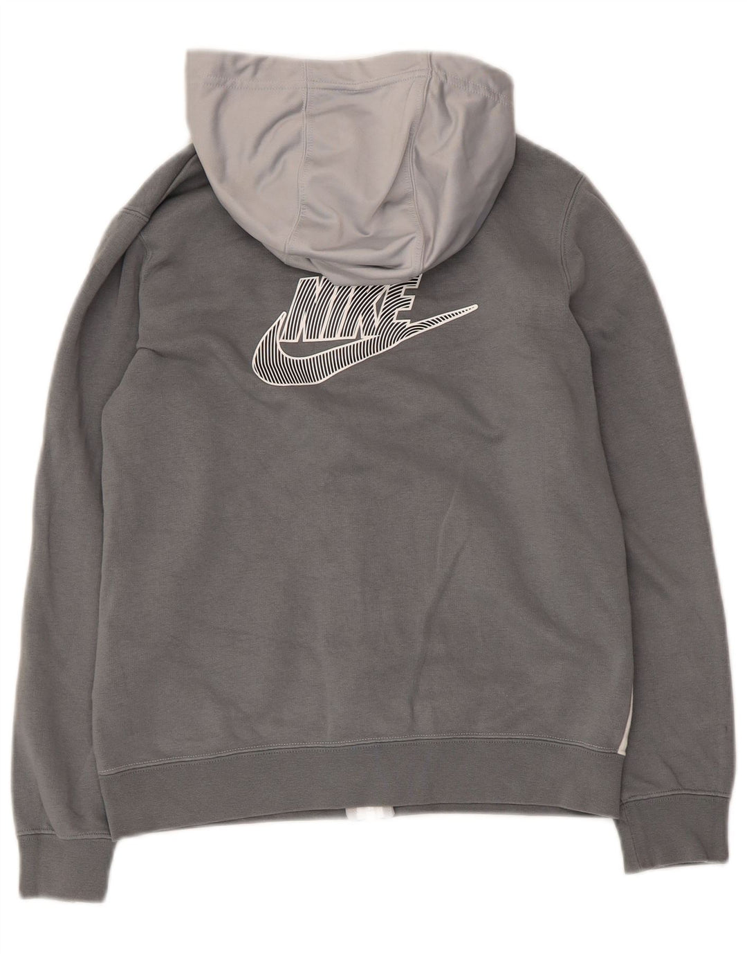 Nike Jungen-Kapuzenpullover mit grafischem Reißverschluss, 10–11 Jahre, Mittelgrau, Farbblock