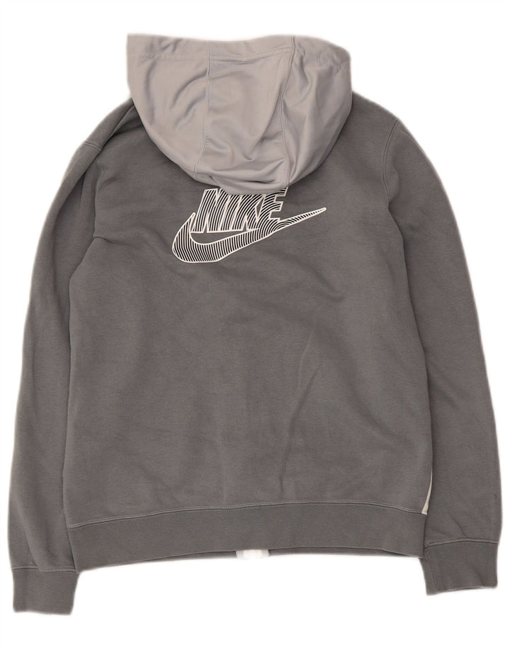 Nike Jungen-Kapuzenpullover mit grafischem Reißverschluss, 10–11 Jahre, Mittelgrau, Farbblock