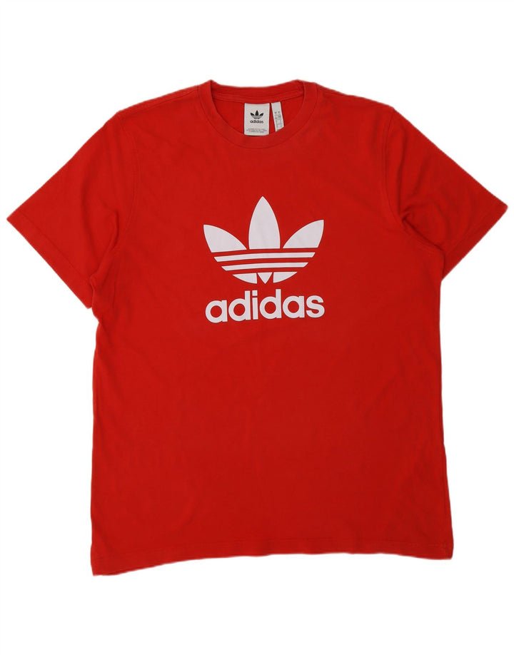 Adidas Herren Grafik T-Shirt Top Große rote Baumwolle