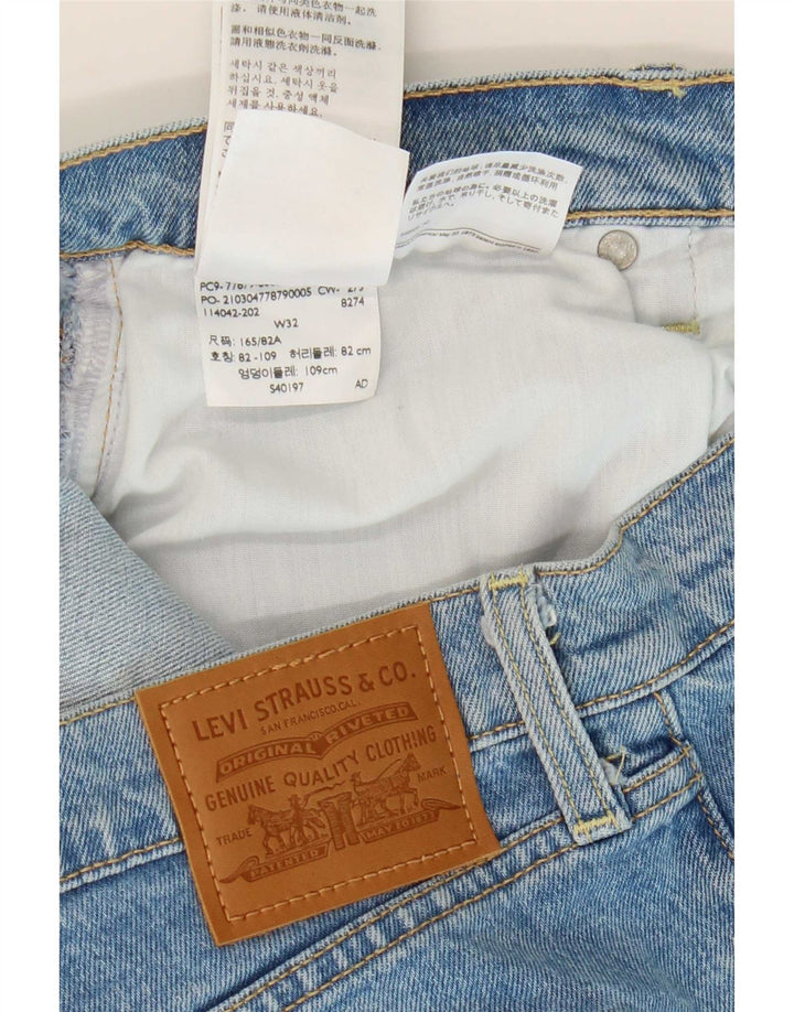 Levi's Damen Ribcage Denim Shorts W32 Große blaue Baumwolle