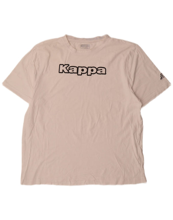 Kappa Herren Grafik T-Shirt Top 2XL Weiß