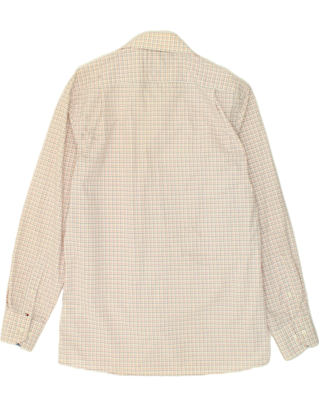 TOMMY HILFIGER Mens Wrinkle Free Shirt Size 15 1/2 Medium Beige Check Vintage Tommy Hilfiger and Second-Hand Tommy Hilfiger from Messina Hembry 