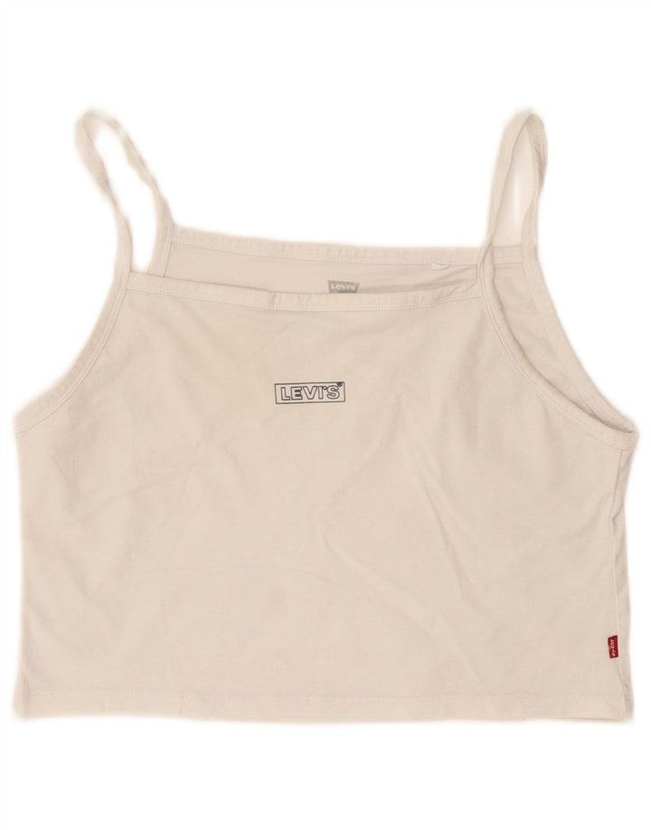 Levi's Damen Crop Cami Top UK 12 Mittelweiß