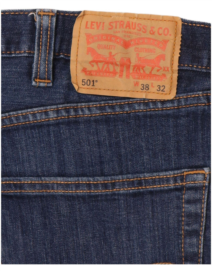 Levi's Herren 501 Straight Jeans W38 L32 Marineblaue Baumwolle
